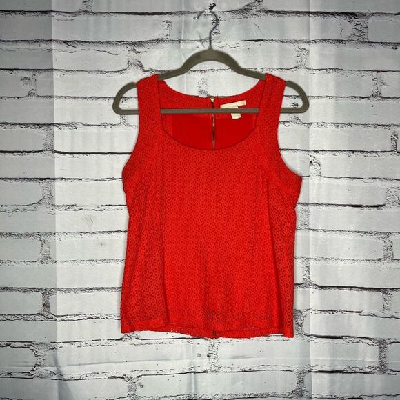 Banana Republic Orange Knit Tank Top Size 6 Full Back Zip Silhouette Y2K Travel - Picture 1 of 14
